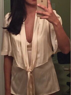 Silk blouse work blouse top gorgeous pinup vintage